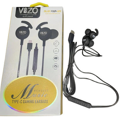 Vizo Earphones, Type C Wired In Ear Gaming with Microphone & Noise Cancelation